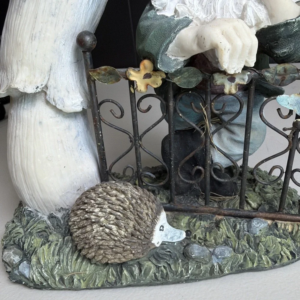 Vintage Plastic Garden Gnome Headgehog Mushroom